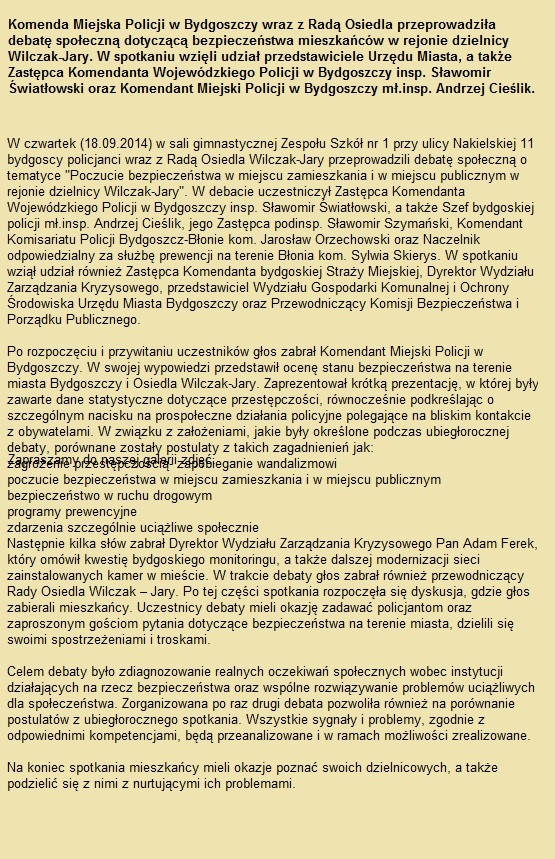 Debata Policji 18 09 2014
